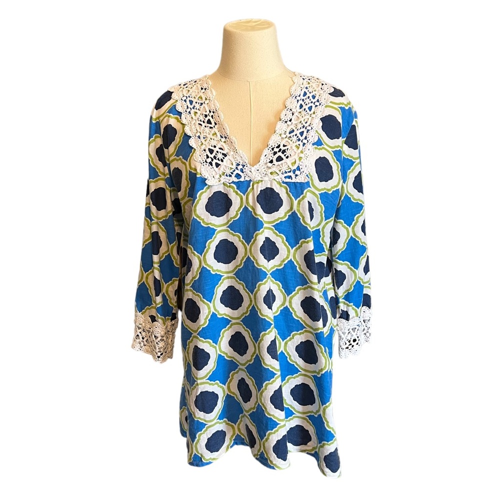 Mud Pie Blue Swim Coverup Size Medium